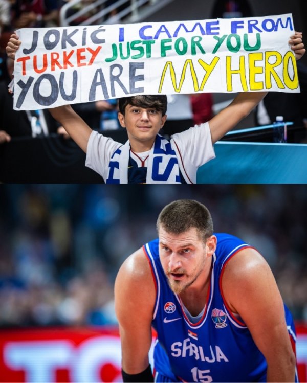 Nó đáng giá! Các người hâm mộ trẻ tuổi đã đi từ Türkiye đến Riga chỉ để xem Jokic, người đã ghi được